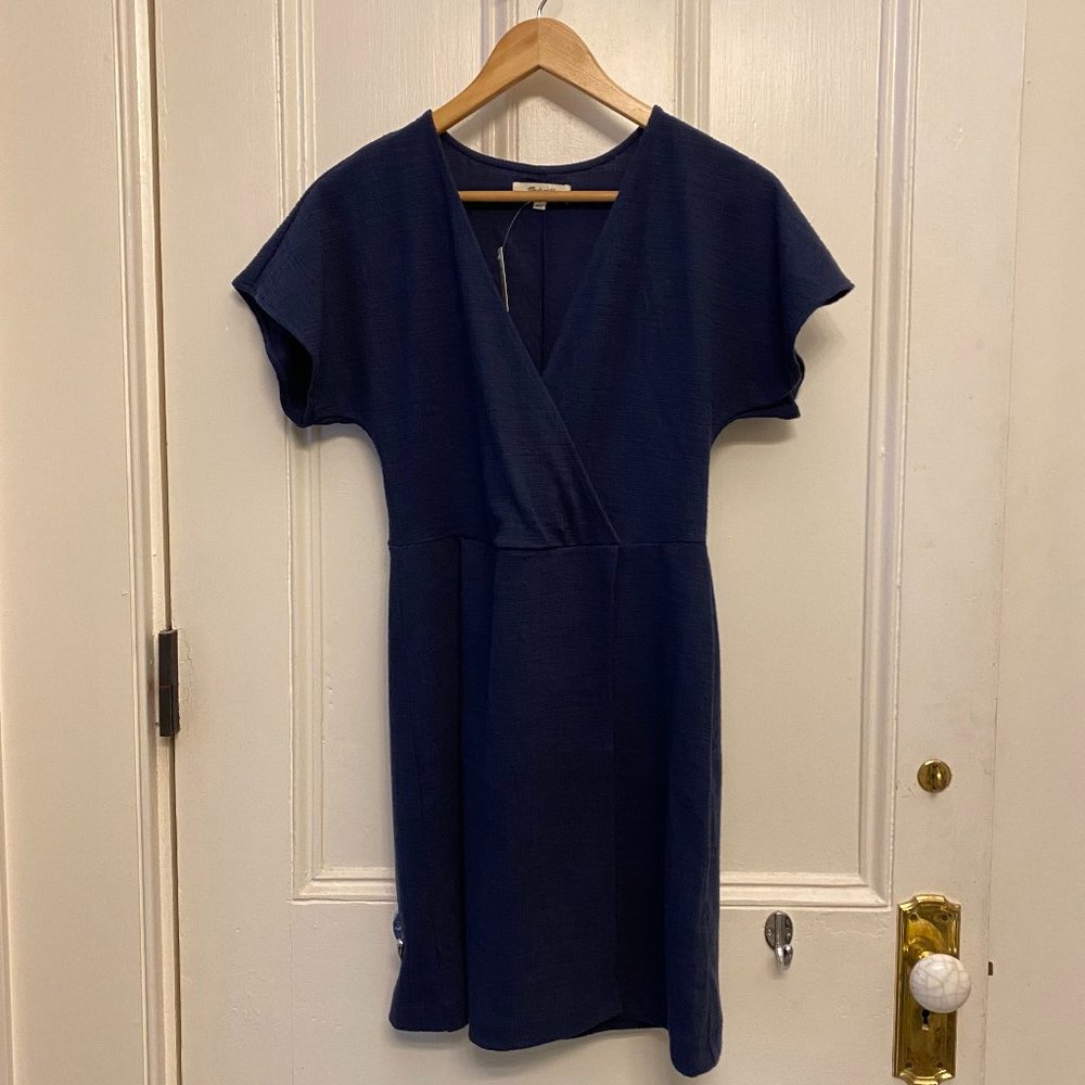 Madewell Cross-Front Flutter-Sleeve Mini Dress